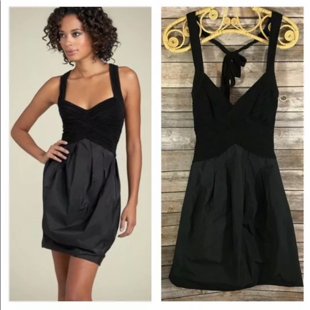 BCBG MAX AZRIA Black halter Bubble Hem Dress S